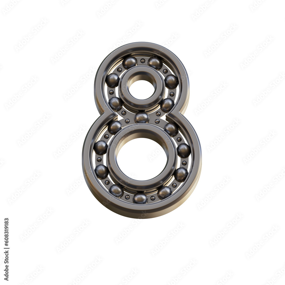 Futuristic Bearing 3D Alphabet or PNG Letters Futuristic Bearing 3D Alphabet or PNG Letters