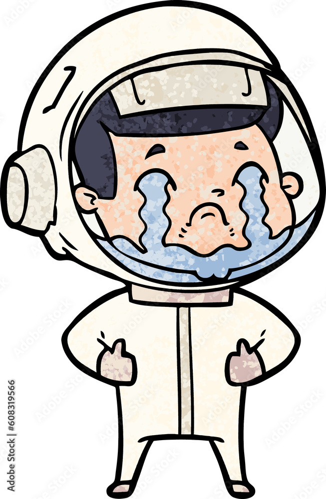 cartoon crying astronaut