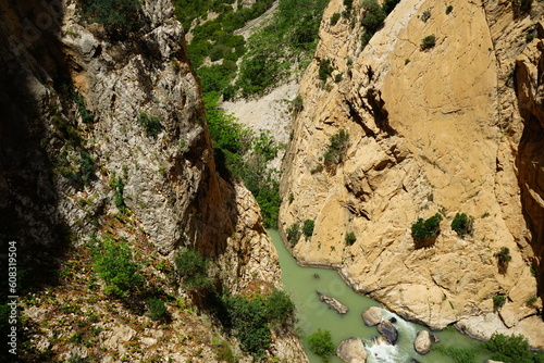 Guadalhorce river, Desfiladero de los Gaitanes, El Chorro, Ardales, Malaga, Spain.