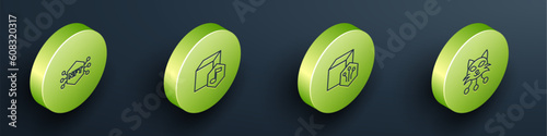Set Isometric line NFT Digital crypto art, and icon. Vector