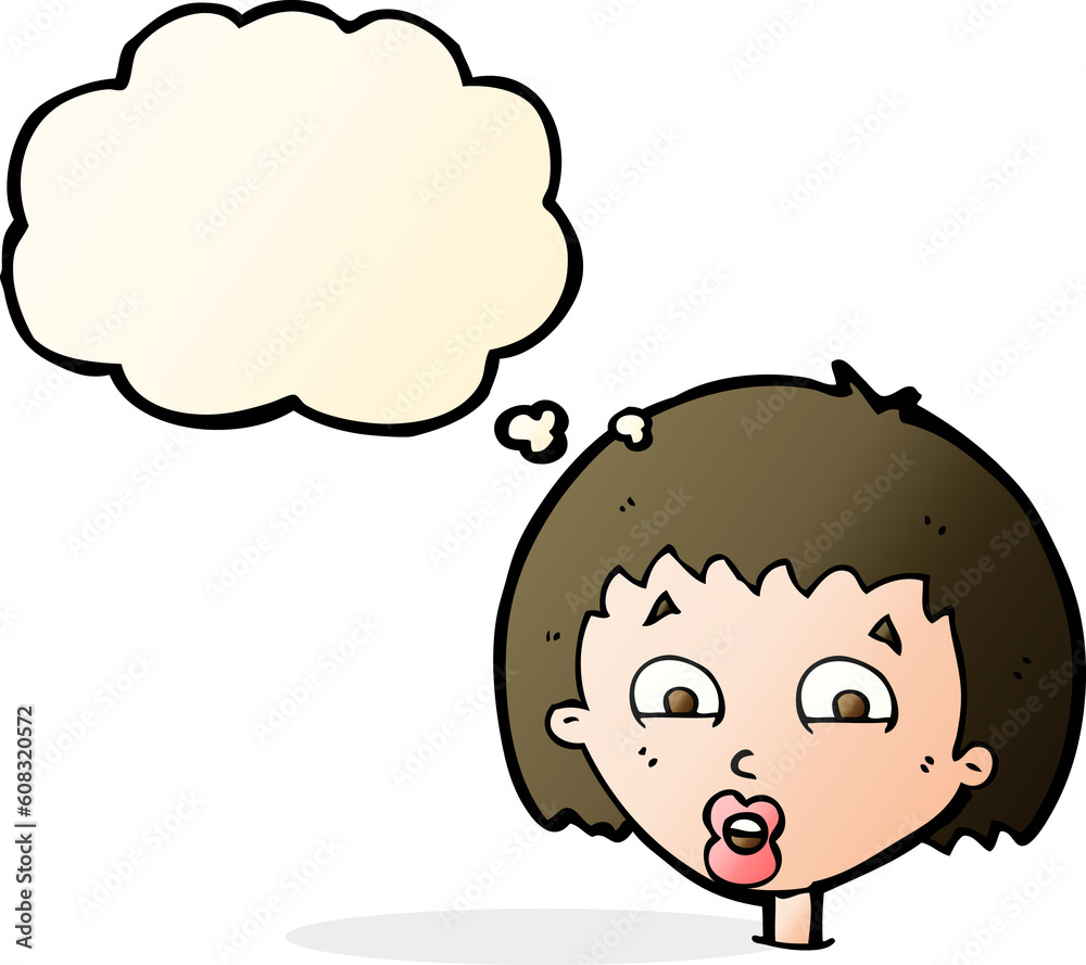 cartoon shocked expression with thought bubble cartoon shocked expression with thought bubble
