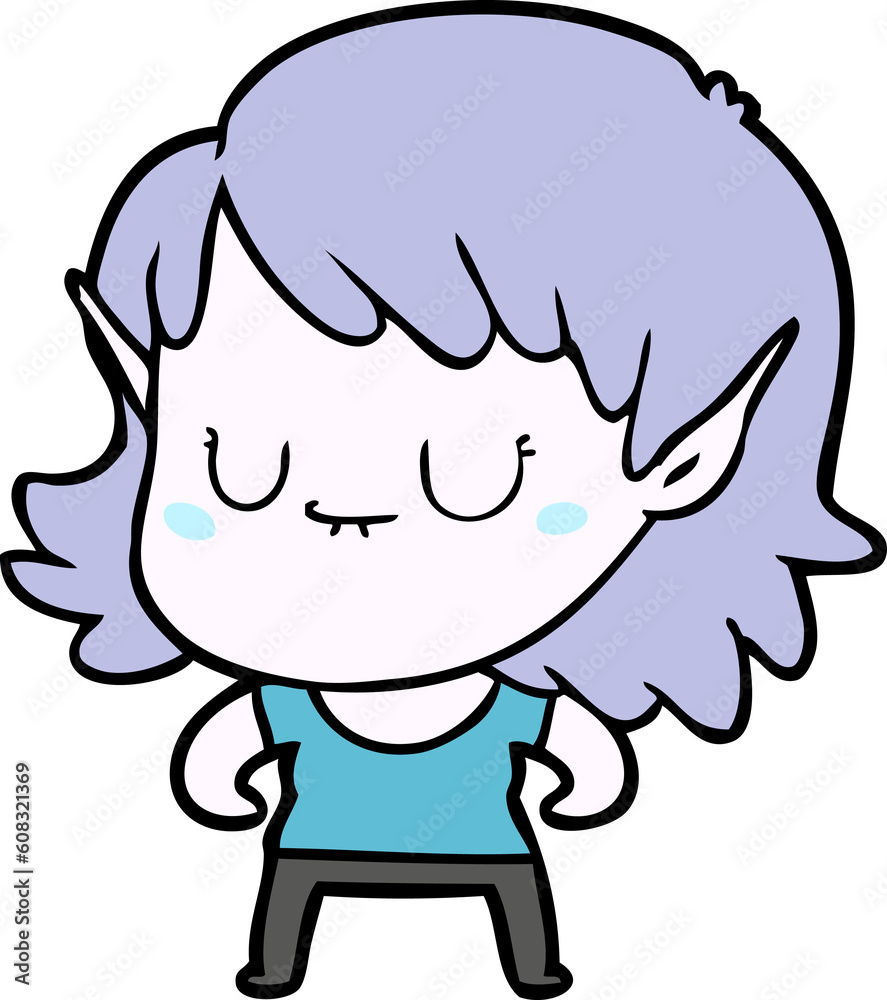 happy cartoon elf girl happy cartoon elf girl