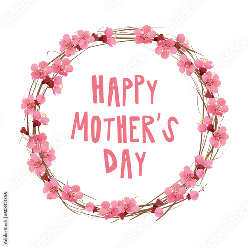 Mother's day vector illustration. Element decorative floral. Beautiful invitation for banner design.
