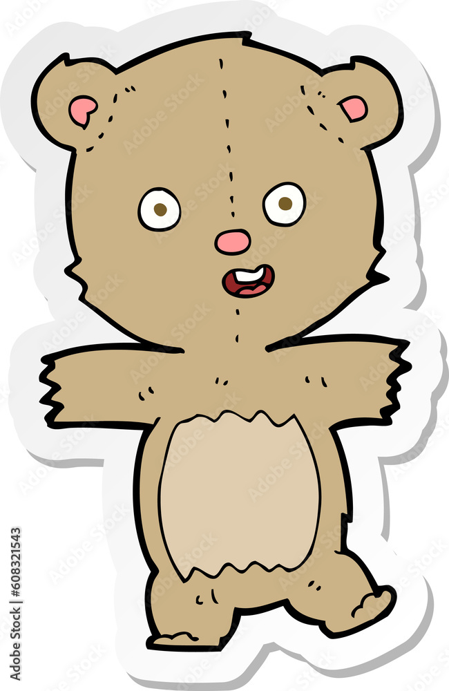 sticker of a cartoon dancing teddy bear sticker of a cartoon dancing teddy bear