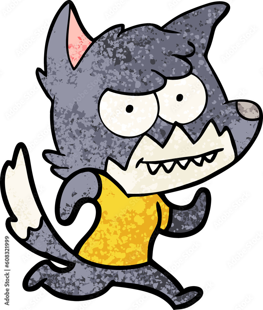 Fototapeta premium cartoon grinning fox