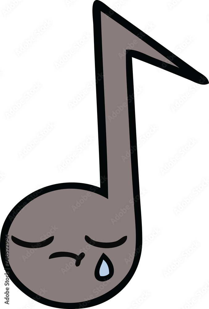 cute cartoon of a musical note cute cartoon of a musical note