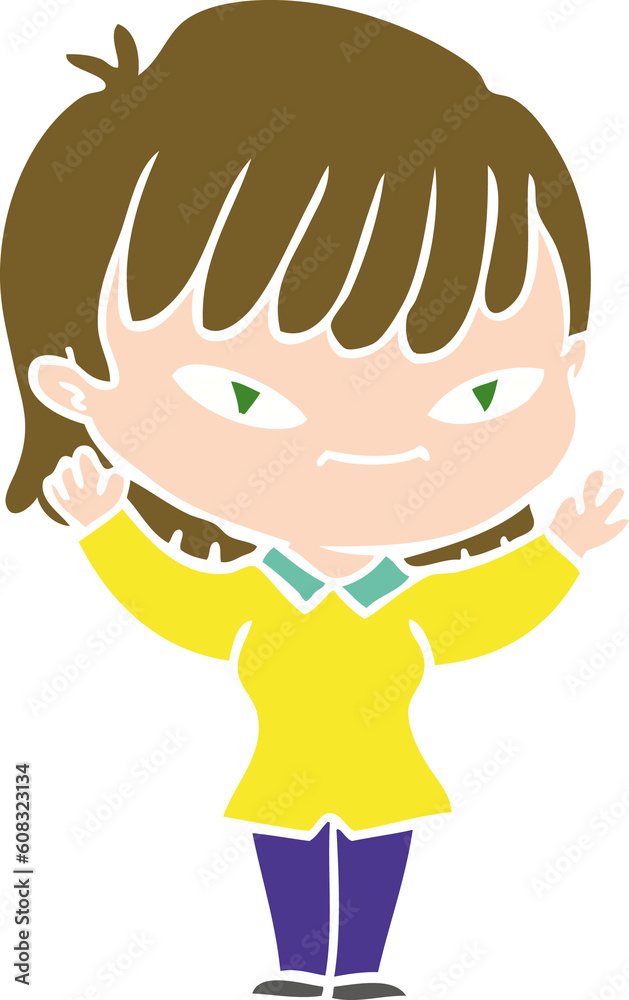 flat color style cartoon woman flat color style cartoon woman