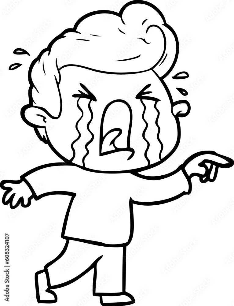 cartoon crying man