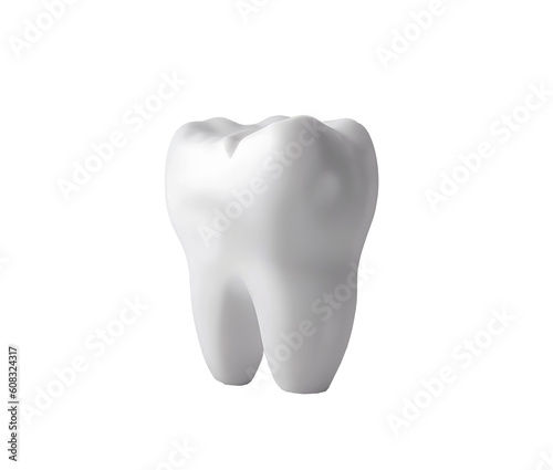 3d tooth, isolated on white. gnerative ai