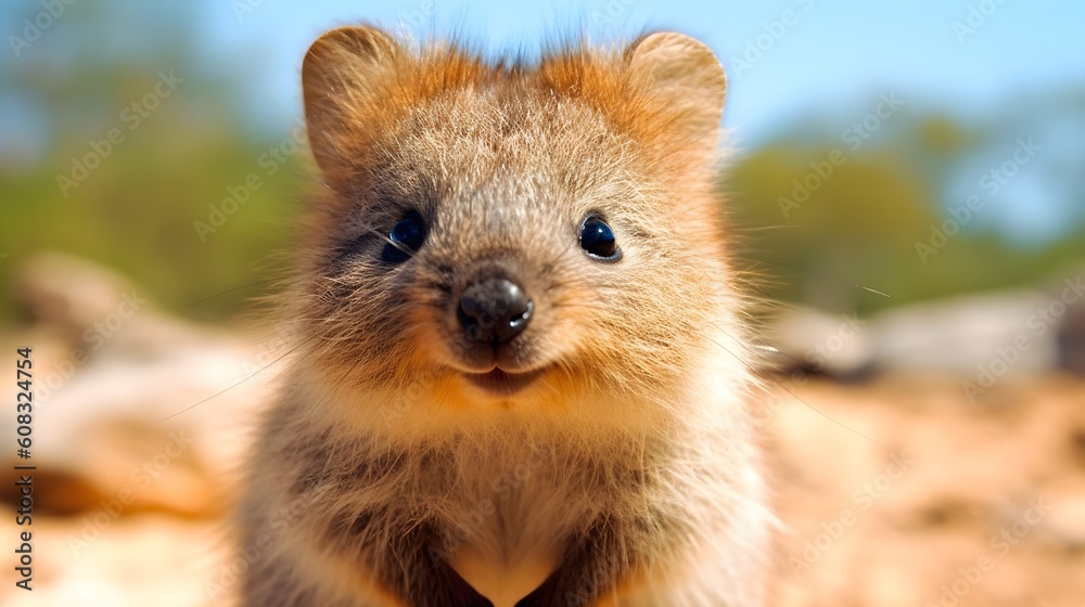A cheerful quokka, a milady, and a contented quokka A cheerful quokka, a milady, and a contented quokka