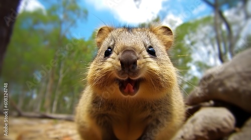 A cheerful quokka, a milady, and a contented quokka