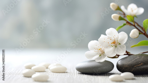 Minimalist japanese zen flowers background