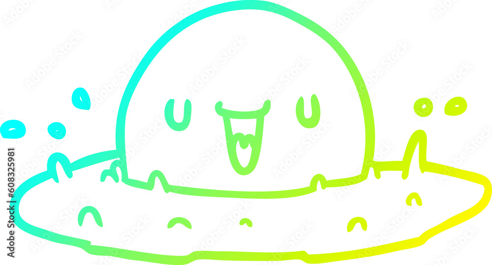 Fototapeta premium cold gradient line drawing of a happy egg