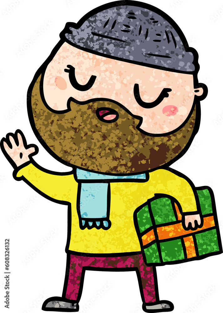 cartoon man with beard