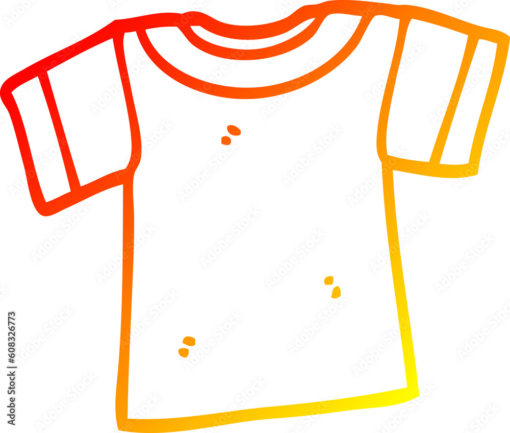 warm gradient line drawing of a cartoon tee shirt warm gradient line drawing of a cartoon tee shirt