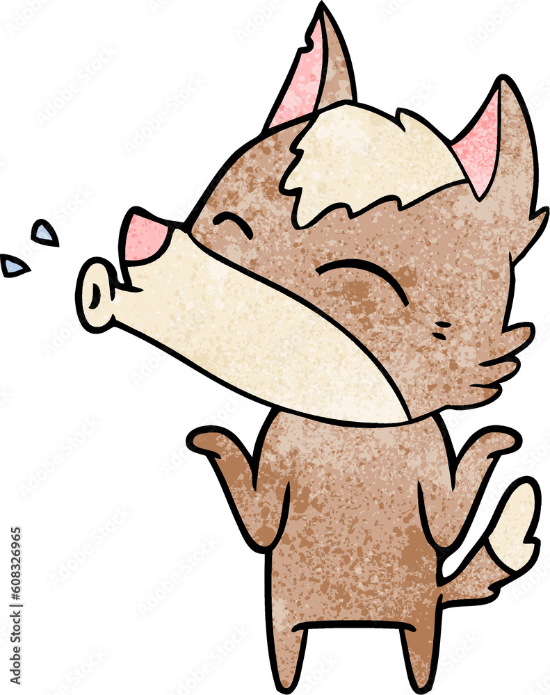 Obraz premium howling wolf cartoon