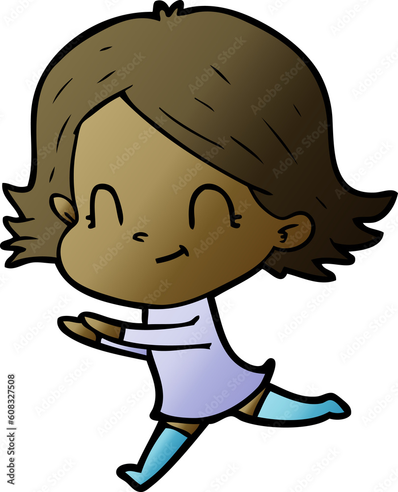 cartoon friendly girl