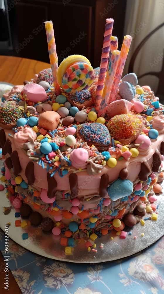 Fototapeta premium Birthday Cakes Generative AI