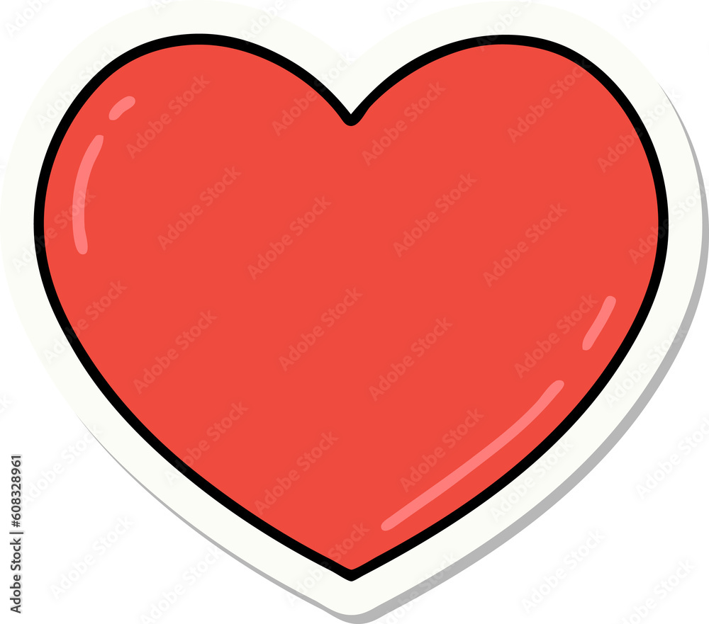 sticker of tattoo in traditional style of a heart sticker of tattoo in traditional style of a heart