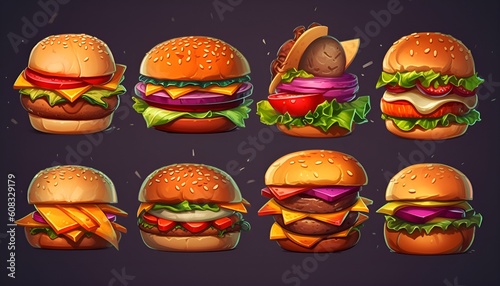 A cartoon burger concept 