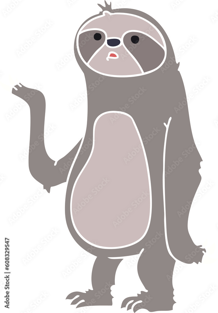 Fototapeta premium hand drawn quirky cartoon sloth