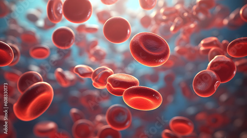 red blood cells flowing through vein