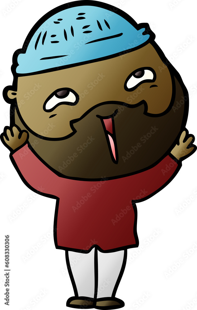 cartoon happy bearded man cartoon happy bearded man