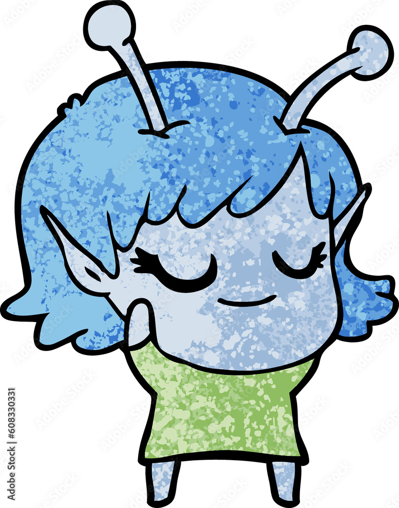 smiling alien girl cartoon smiling alien girl cartoon