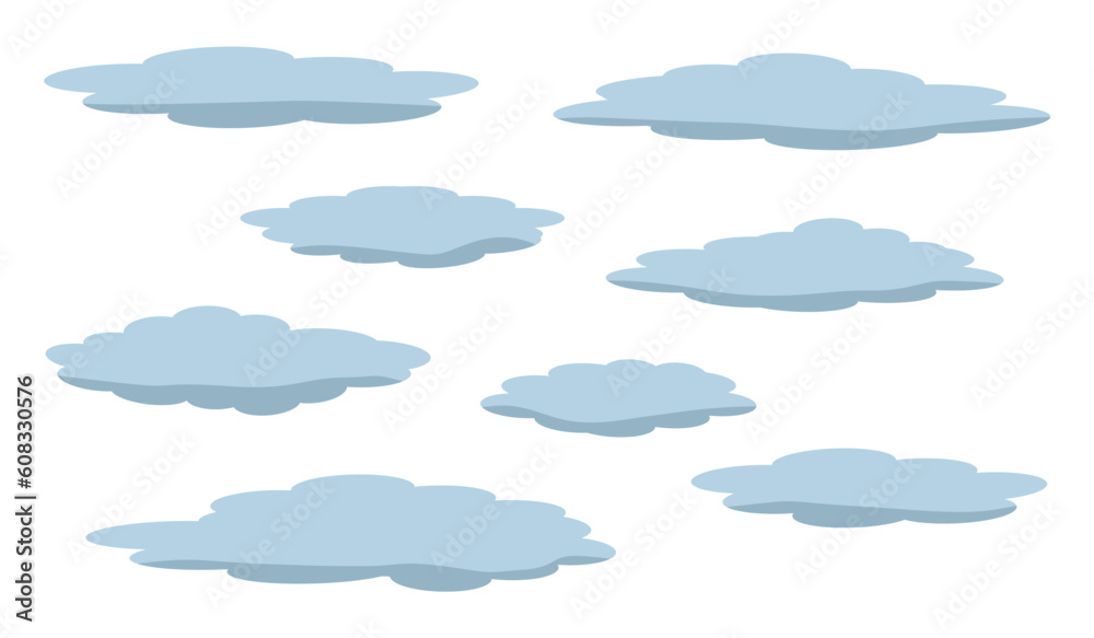 Collection of blue clouds on a transparent background Collection of blue clouds on a transparent background