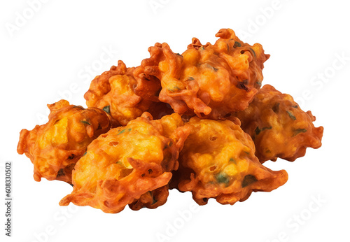 Pakora on transparent background. Generative AI.