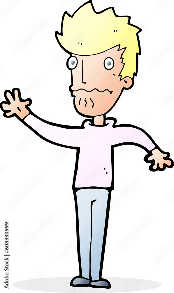 cartoon worried man reaching out cartoon worried man reaching out