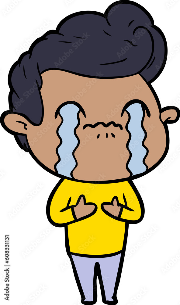 cartoon man crying