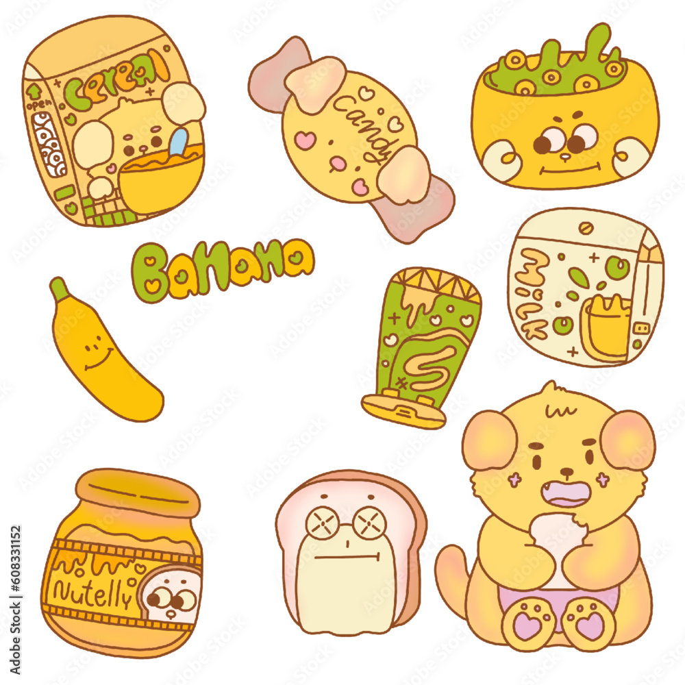 Bear and Banana Breakfast and banana flavored snacks. Bear and Banana Breakfast and banana flavored snacks.