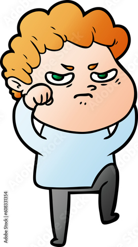 cartoon angry man
