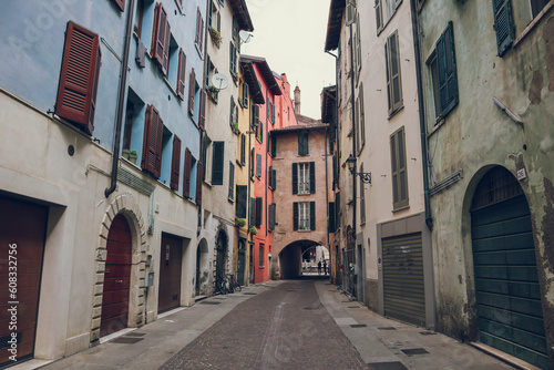 Fototapeta Naklejka Na Ścianę i Meble -  Charming colorful street in Brescia, Lombardy, Italy