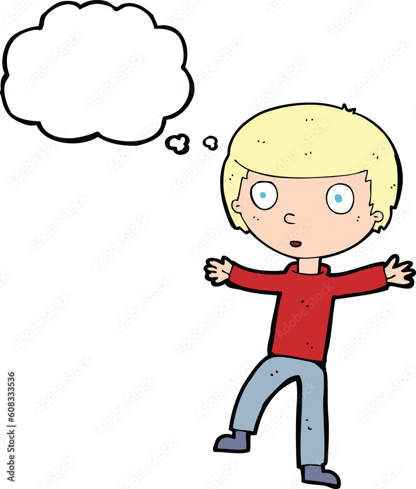 cartoon startled boy with thought bubble cartoon startled boy with thought bubble