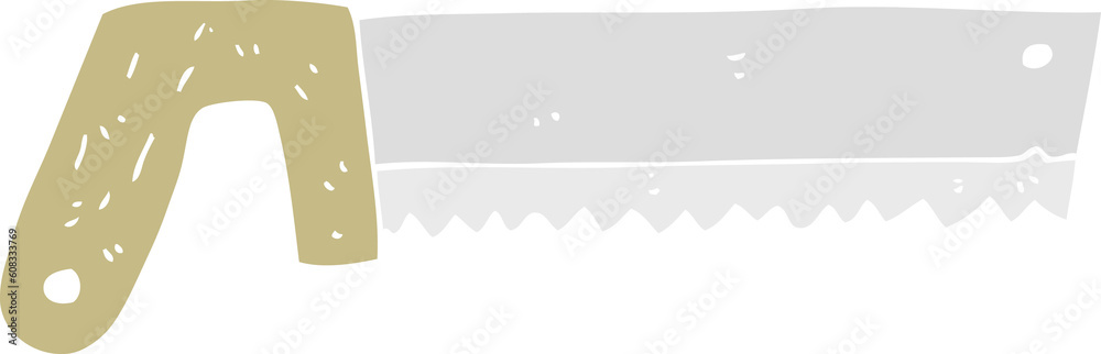 flat color illustration of wood saw flat color illustration of wood saw