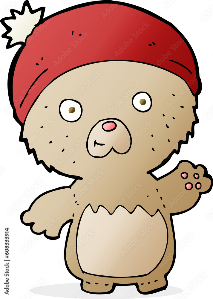 cartoon cute teddy bear in hat cartoon cute teddy bear in hat