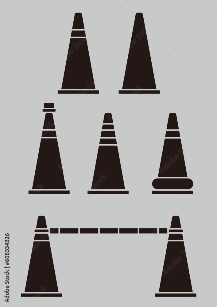 Various forms of triangular cone roadblocks 14