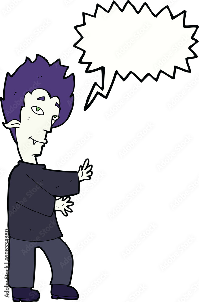 cartoon vampire with speech bubble cartoon vampire with speech bubble