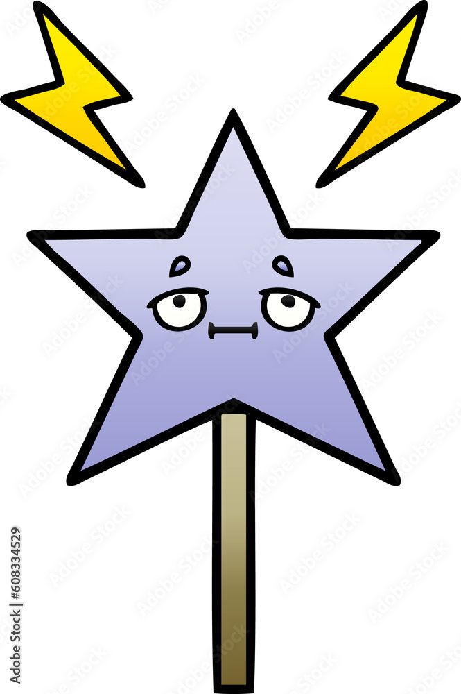 gradient shaded cartoon of a magic wand gradient shaded cartoon of a magic wand