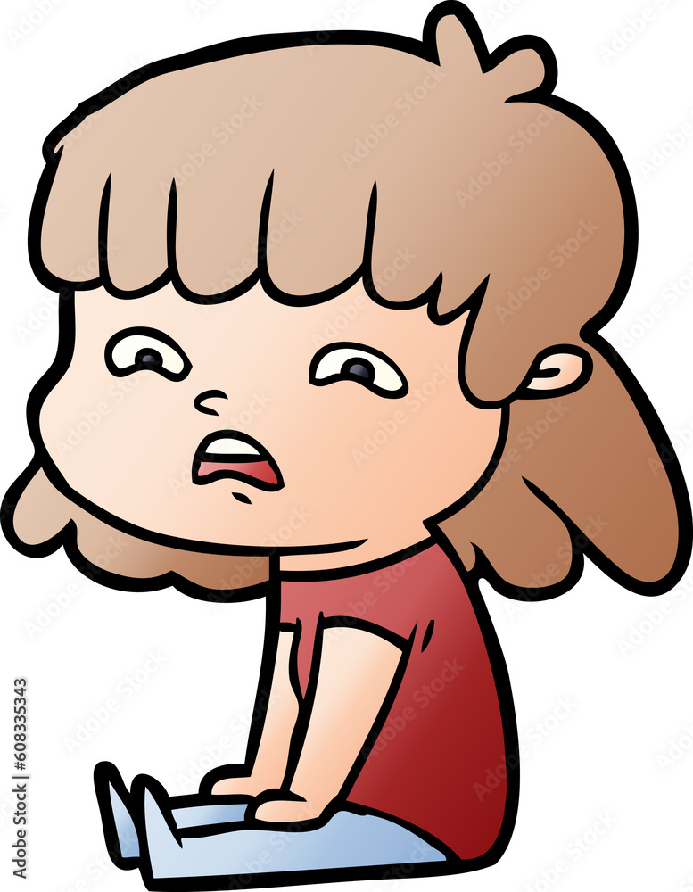 cartoon worried woman cartoon worried woman