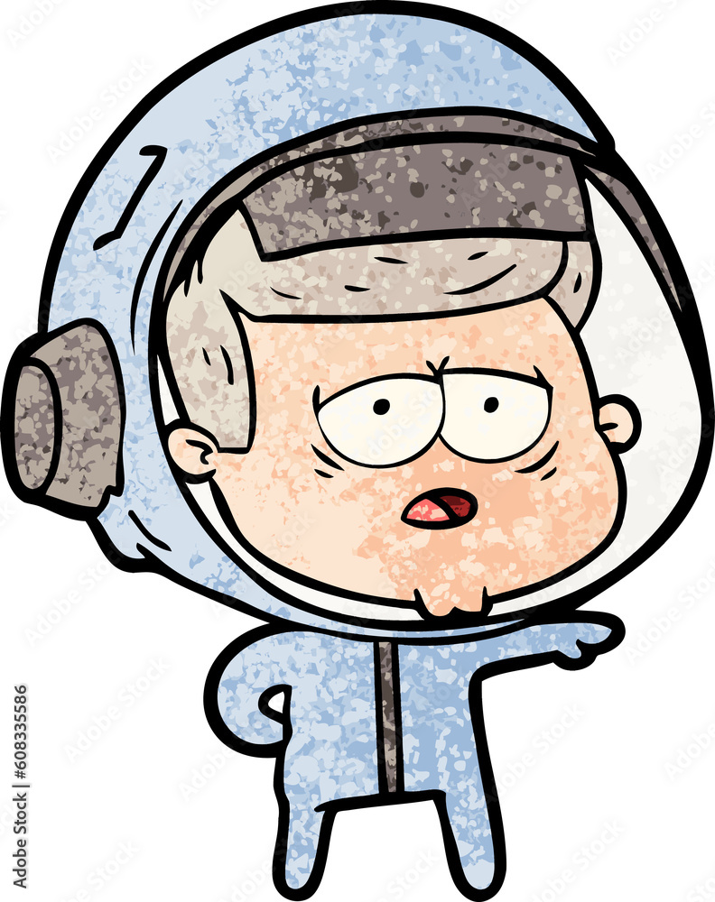 cartoon tired astronaut