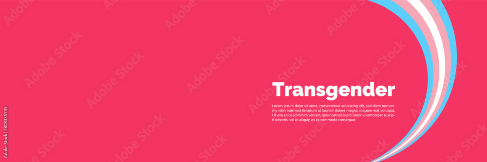 Transgender Flag Wave Background. Trans Pride Flag stripes Illustration Isolated on pink Background