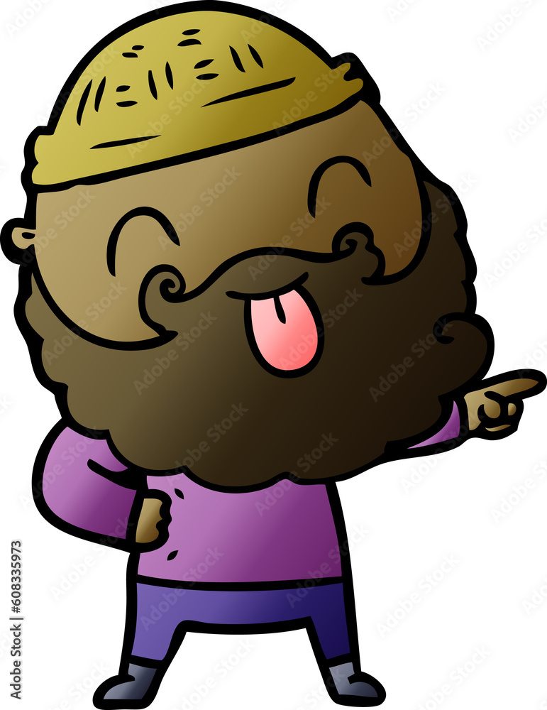 Fototapeta premium man with beard sticking out tongue