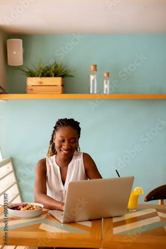 Young black woman having a ...