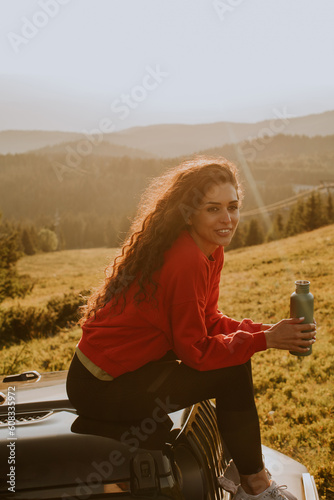Young woman relaxing on a t...