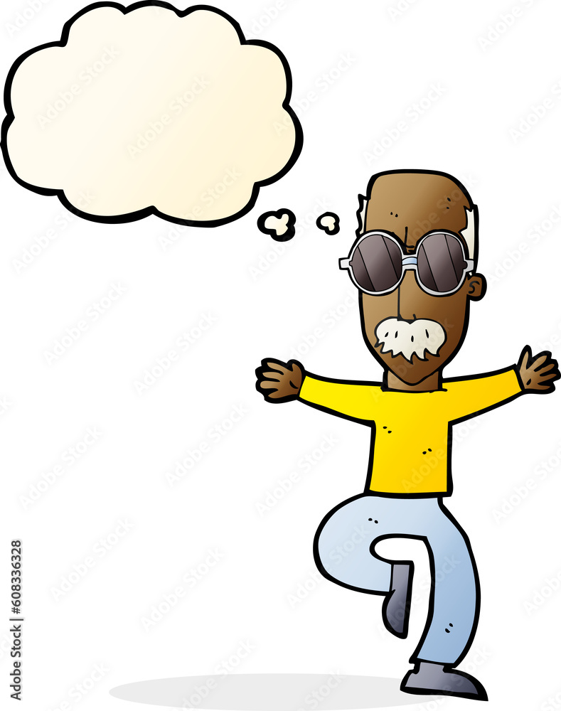 cartoon old man wearing big glasses with thought bubble cartoon old man wearing big glasses with thought bubble