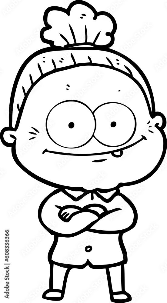 cartoon happy old woman cartoon happy old woman