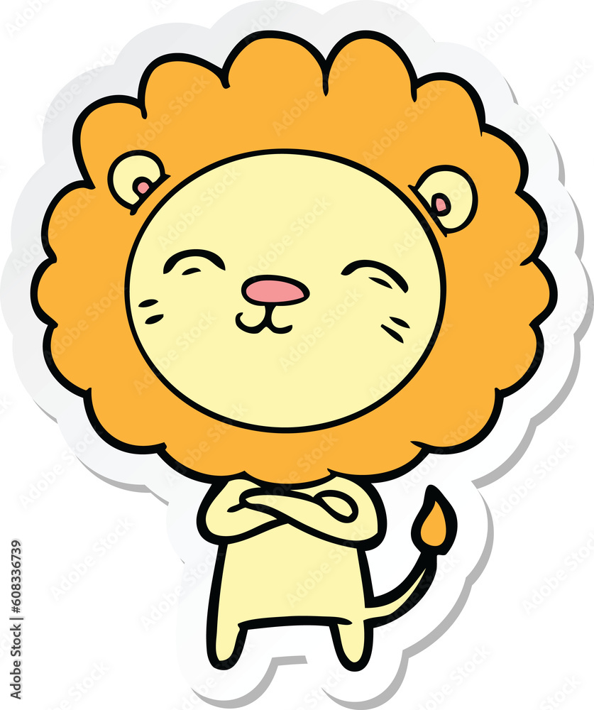 sticker of a cartoon lion sticker of a cartoon lion
